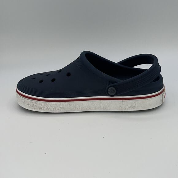 CROCS Off Court Clogs Navy Slip On Casual Sandal Men's Size M5 W7 Pre-owned Flag - Picture 12 of 13